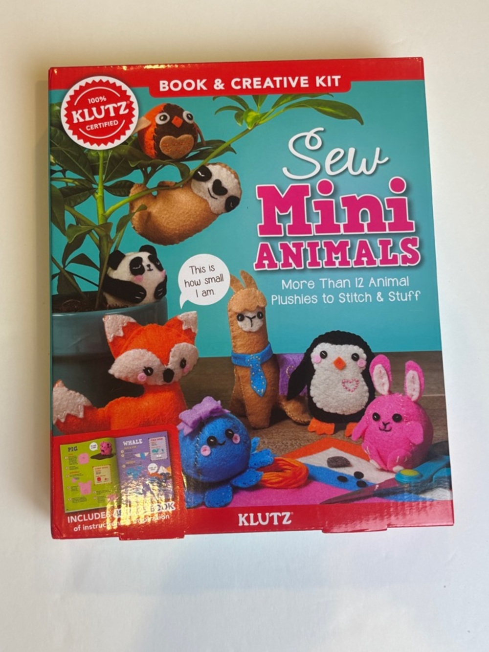 Klutz Sew Mini Animals Craft Kit - Teal & Pink